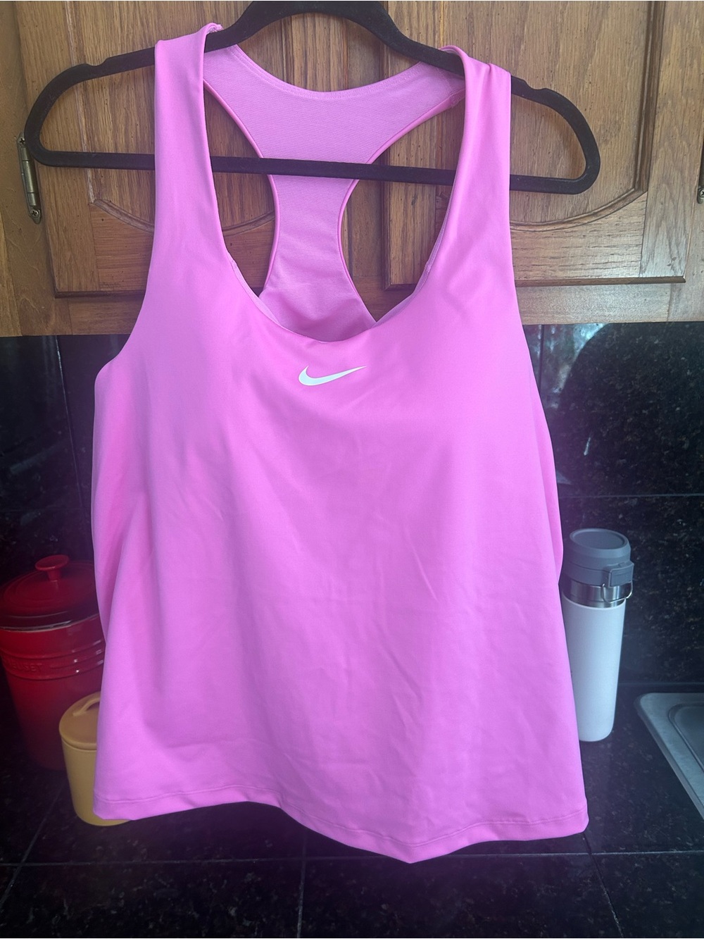 Nike Pink Racerback Training Tank with White Swoosh